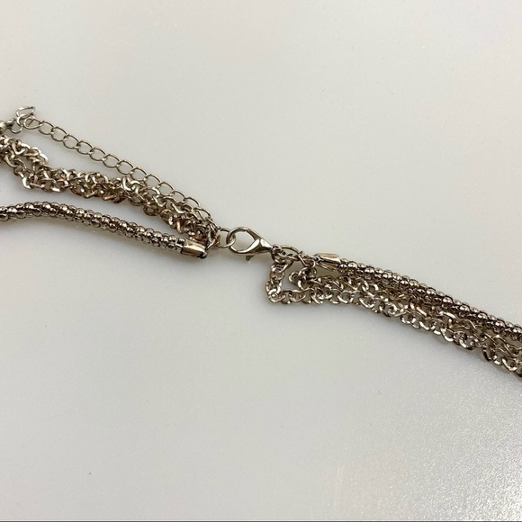 Fashion Necklace Long Three Strands Black Acrylic And Silver Tone Beads 36”+ 3” - Picture 3 of 14